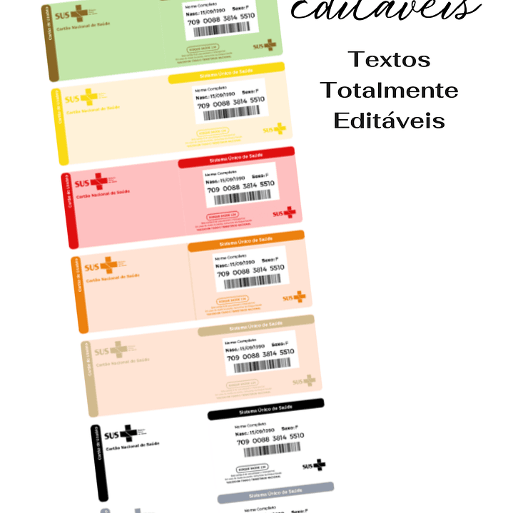 54 Artes para Cartão SUS Arquivo Editável em Canva 3