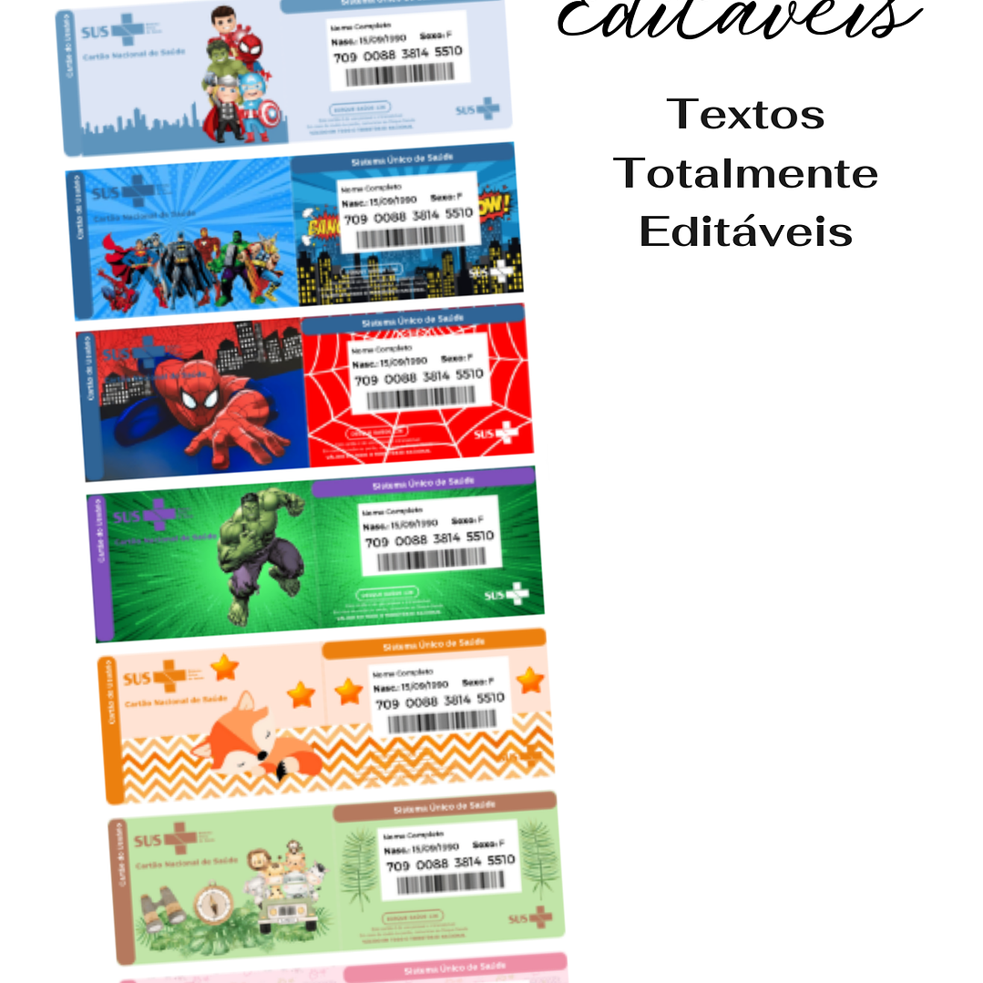 54 Artes para Cartão SUS Arquivo Editável em Canva 7