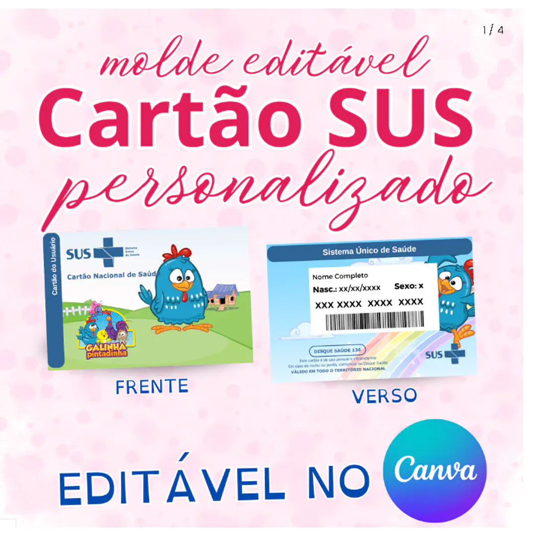 54 Artes para Cartão SUS Arquivo Editável em Canva 1