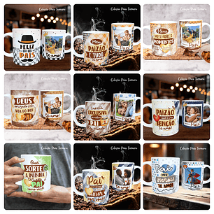 84 Artes para Caneca, Camisa, Almofada e Azulejo Dia dos Pais Arquivo Editável