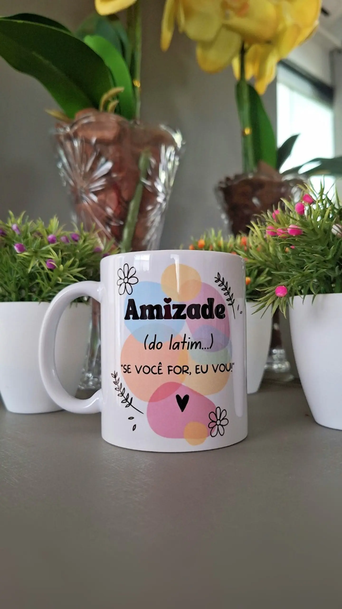 Arte para Caneca Amizade (do latim) Se você for eu vou! Arquivo em Png  1
