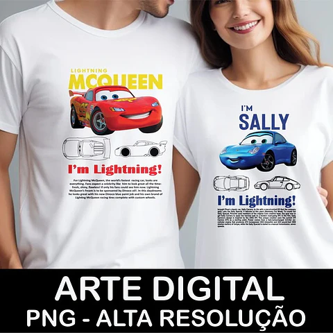 Arte para Camisa McQueen e Saly Arquivo Editável