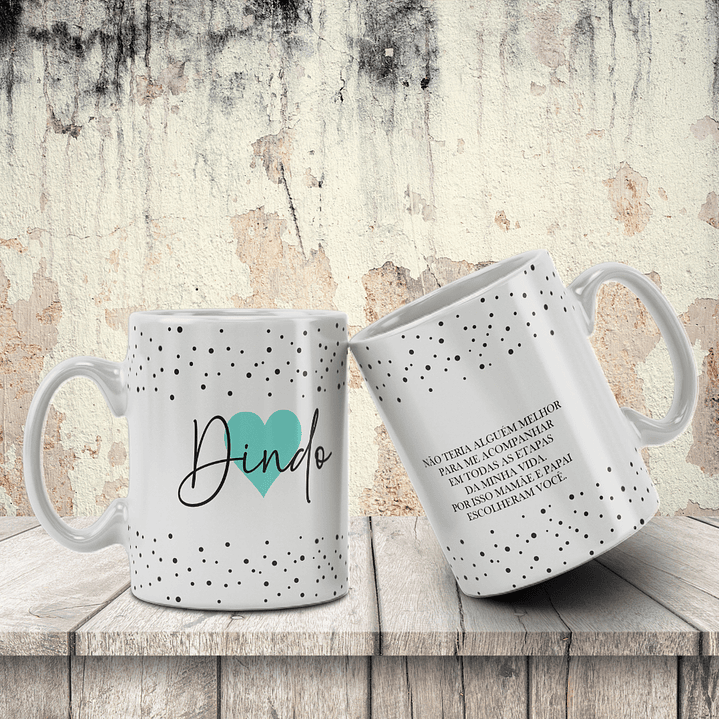 Arte para Caneca Dindos Minimalista Arquivo Editável 2
