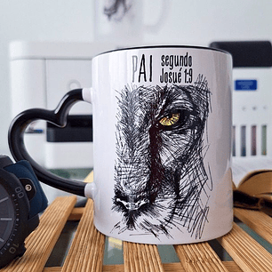 Arte para Caneca Pai segundo Josué 19. Forte e Corajoso Arquivo em Png 