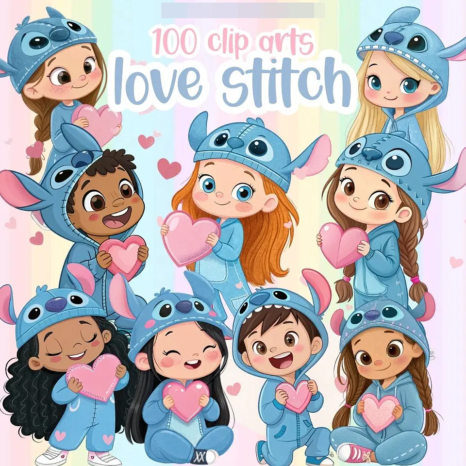 Kit Digital Love Stitch em Png  1