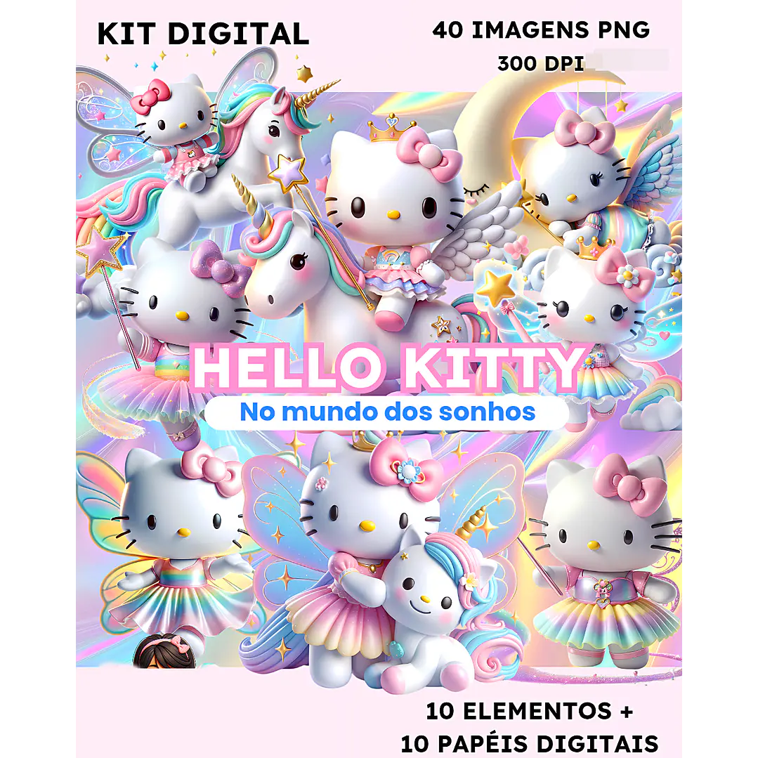 Kit Digital Hello Kitty No Mundo Dos Sonhos em Png 1