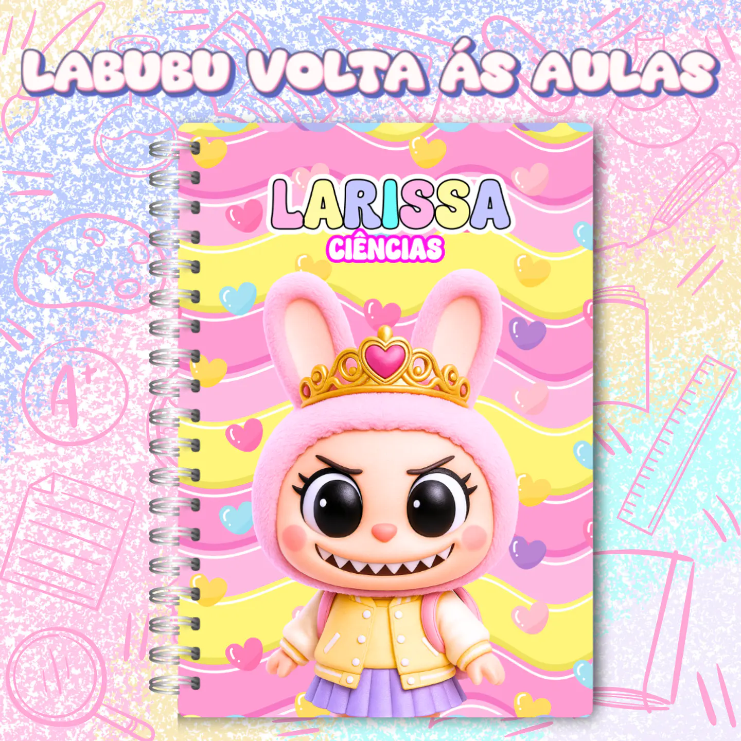 Kit Digital Labubu Volta as Aulas em Png 8