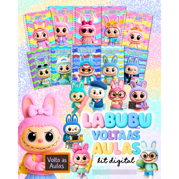 Kit Digital Labubu Volta as Aulas em Png 1