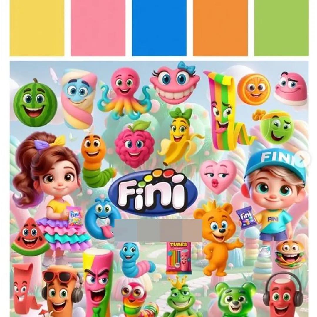 Kit Digital Doces Fini 3D em Png 1
