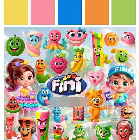 Kit Digital Doces Fini 3D em Png