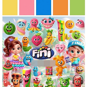 Kit Digital Doces Fini 3D em Png