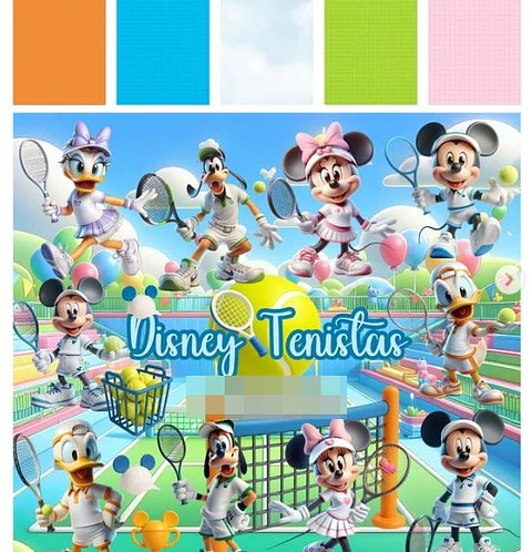 Kit Digital Disney Tenista em Png