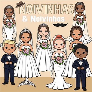 Kit Digital Noivinhas e Noivinhos em Png
