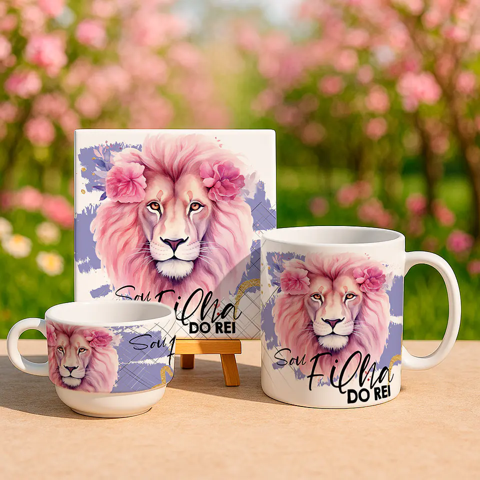 6 Artes para Caneca Xicara e Azulejo Leão de Judá Filha Do Rei Arquivo Editável  1