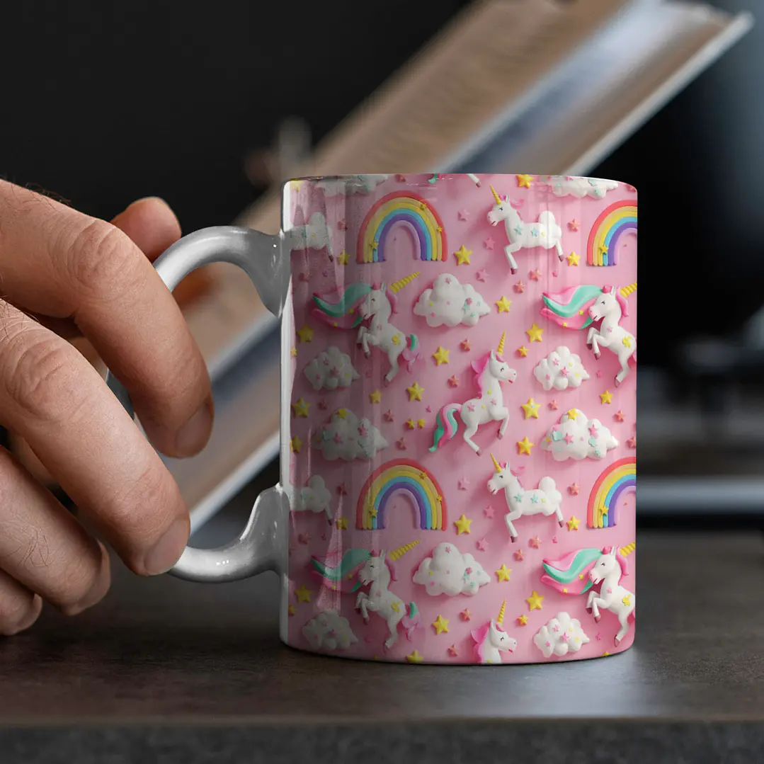12 Artes para Caneca Unicornio 3D Arquivo em Jpg 6