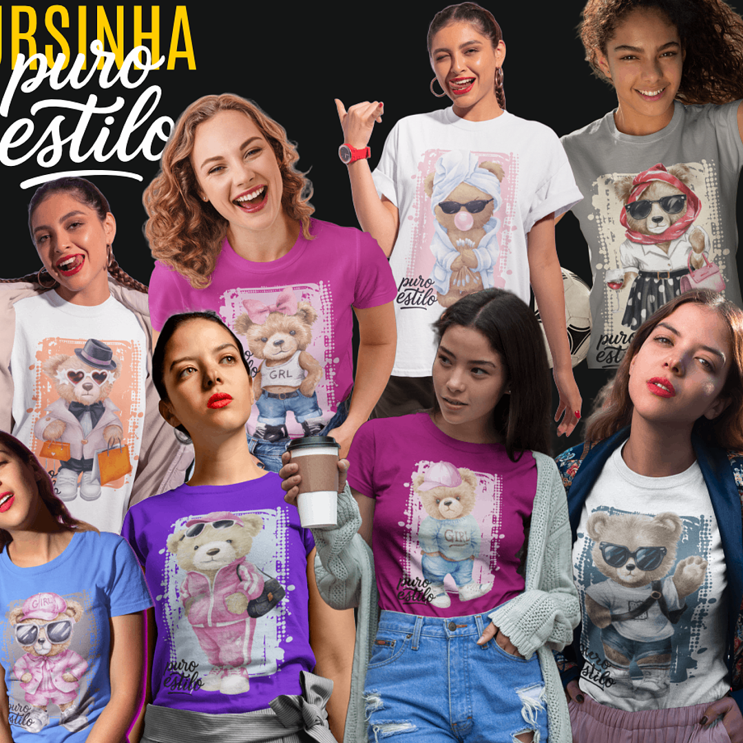 13 Artes para Camisa Ursinhas Arquivo Editável 1