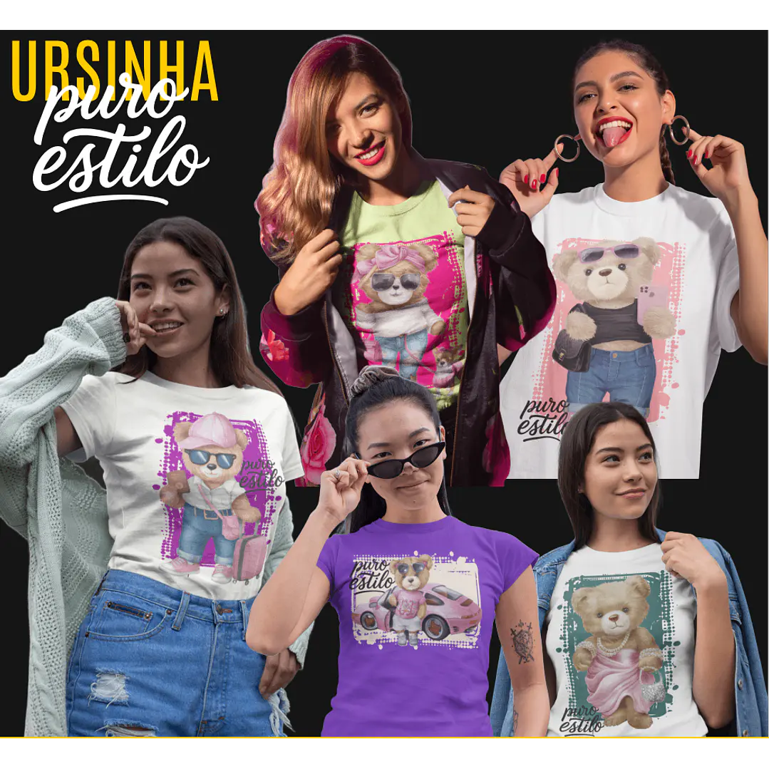 13 Artes para Camisa Ursinhas Arquivo Editável 2