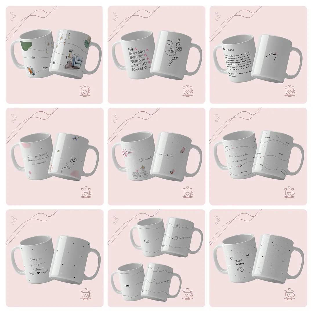 13 Artes para Caneca Frases Diversas Arquivo Editável 1