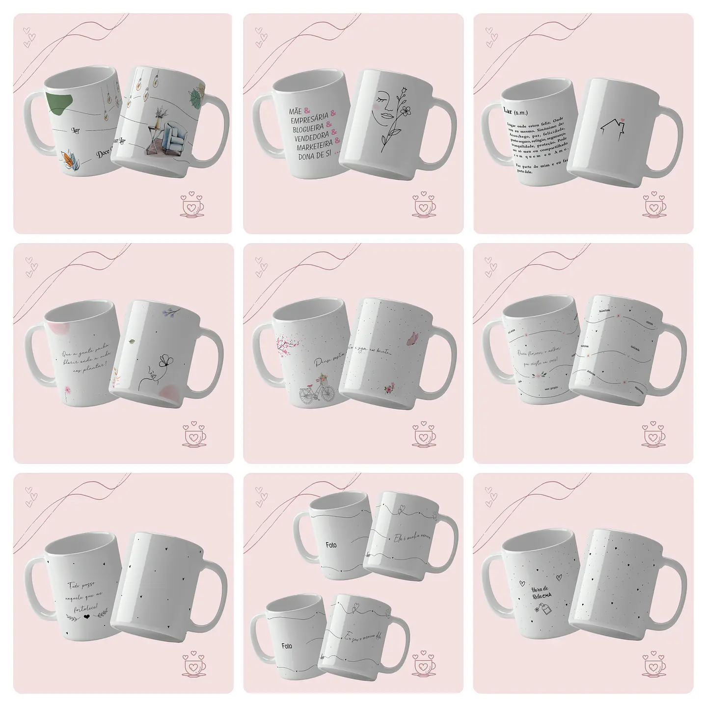 13 Artes para Caneca Frases Diversas Arquivo Editável 1