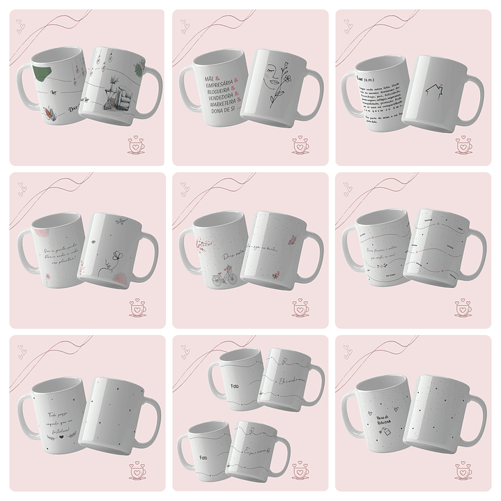 13 Artes para Caneca Frases Diversas Arquivo Editável 1