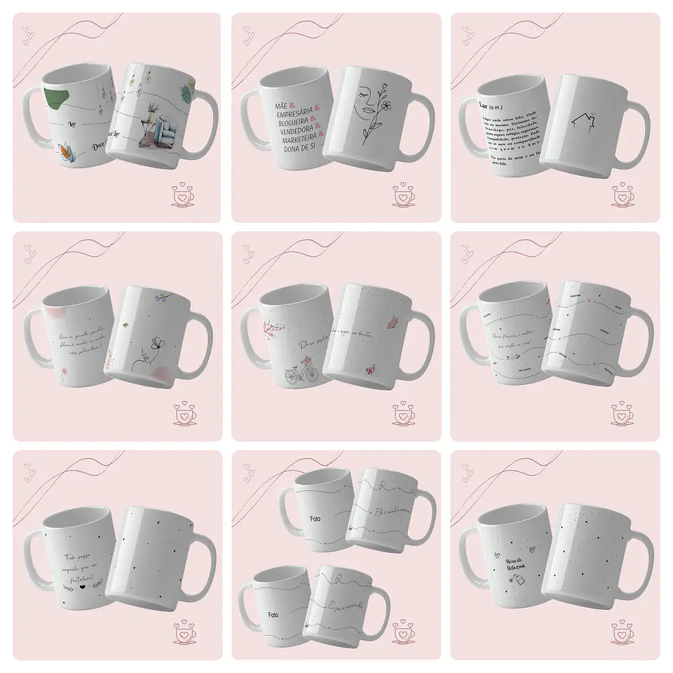 13 Artes para Caneca Frases Diversas Arquivo Editável 1