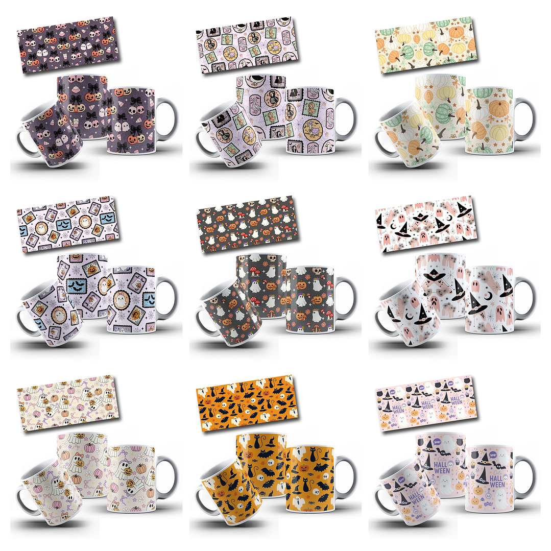 18 Artes para Caneca Halloween Arquivo em Jpg 2