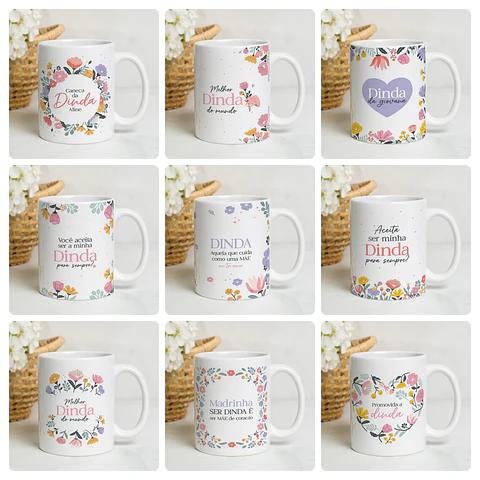 20 Artes para Caneca Dindos Arquivo Editável
