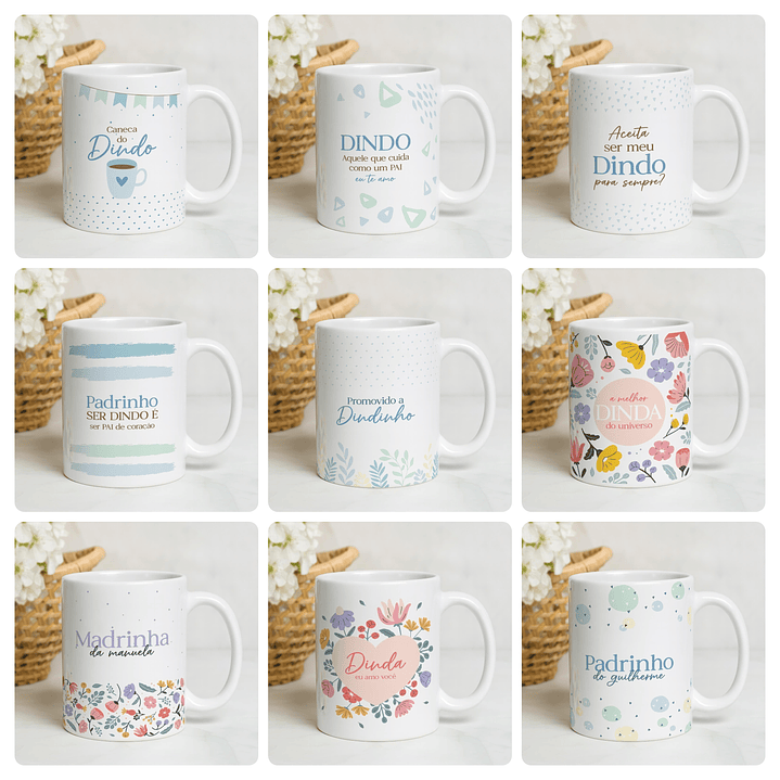 20 Artes para Caneca Dindos Arquivo Editável 2