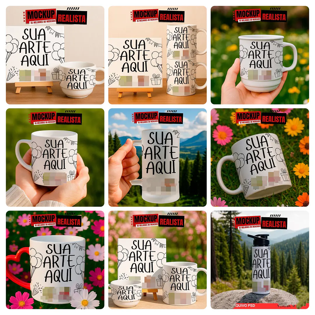 33 Mockups prontos para Caneca, xicara, azulejo e outros Arquivos em Photoshop  3