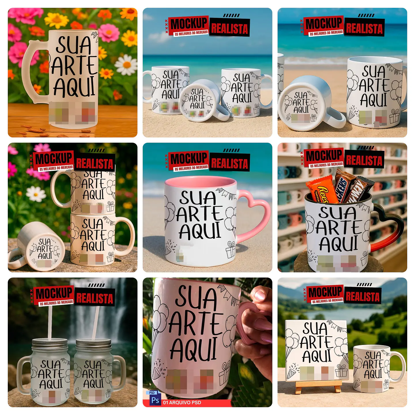 33 Mockups prontos para Caneca, xicara, azulejo e outros Arquivos em Photoshop  4