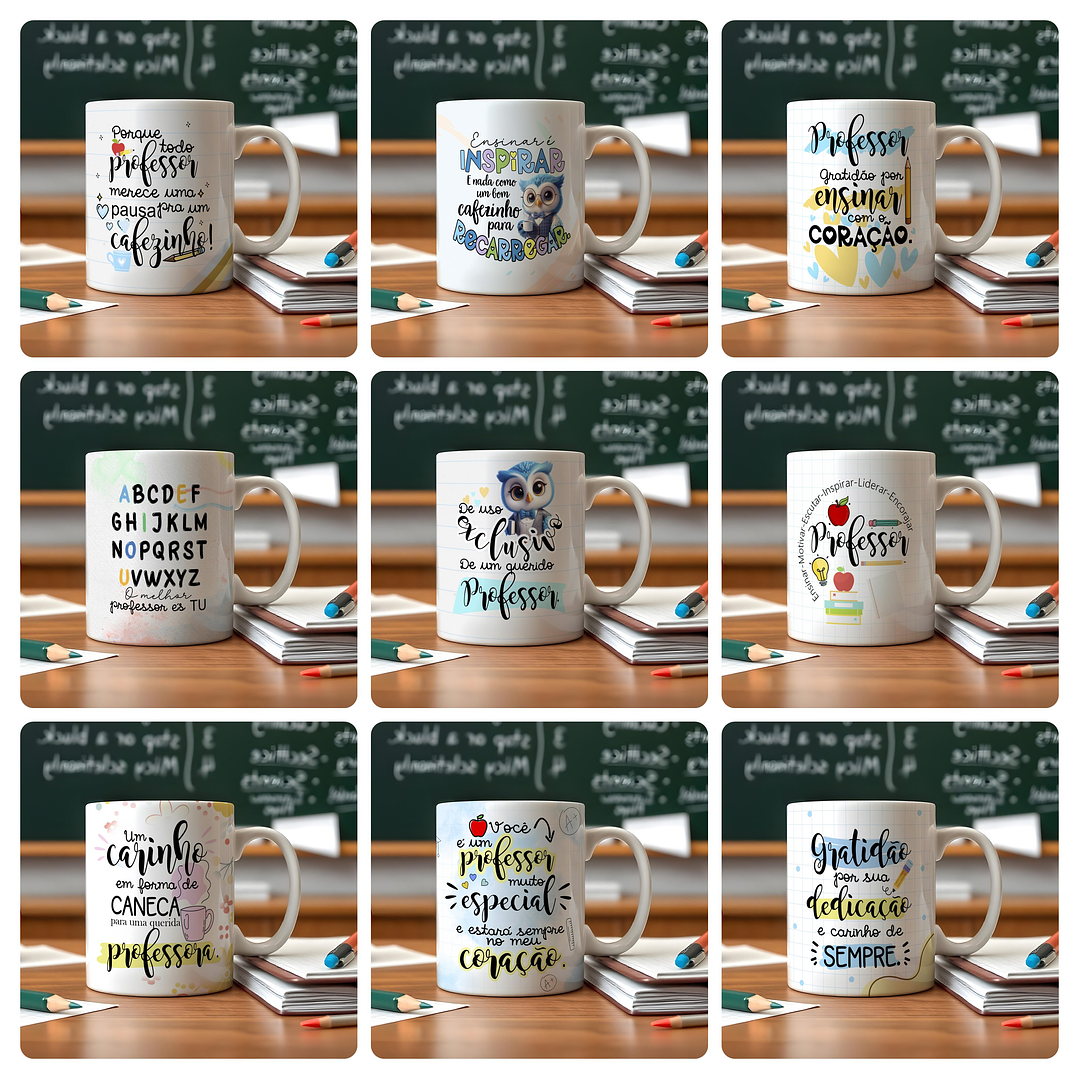 40 Artes para Caneca Dia Dos Professores Arquivo Editável 2