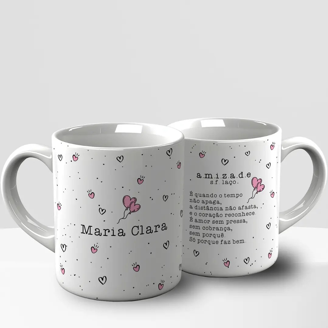 Arte Caneca Amizade Com e sem foto Arquivo Editável 1