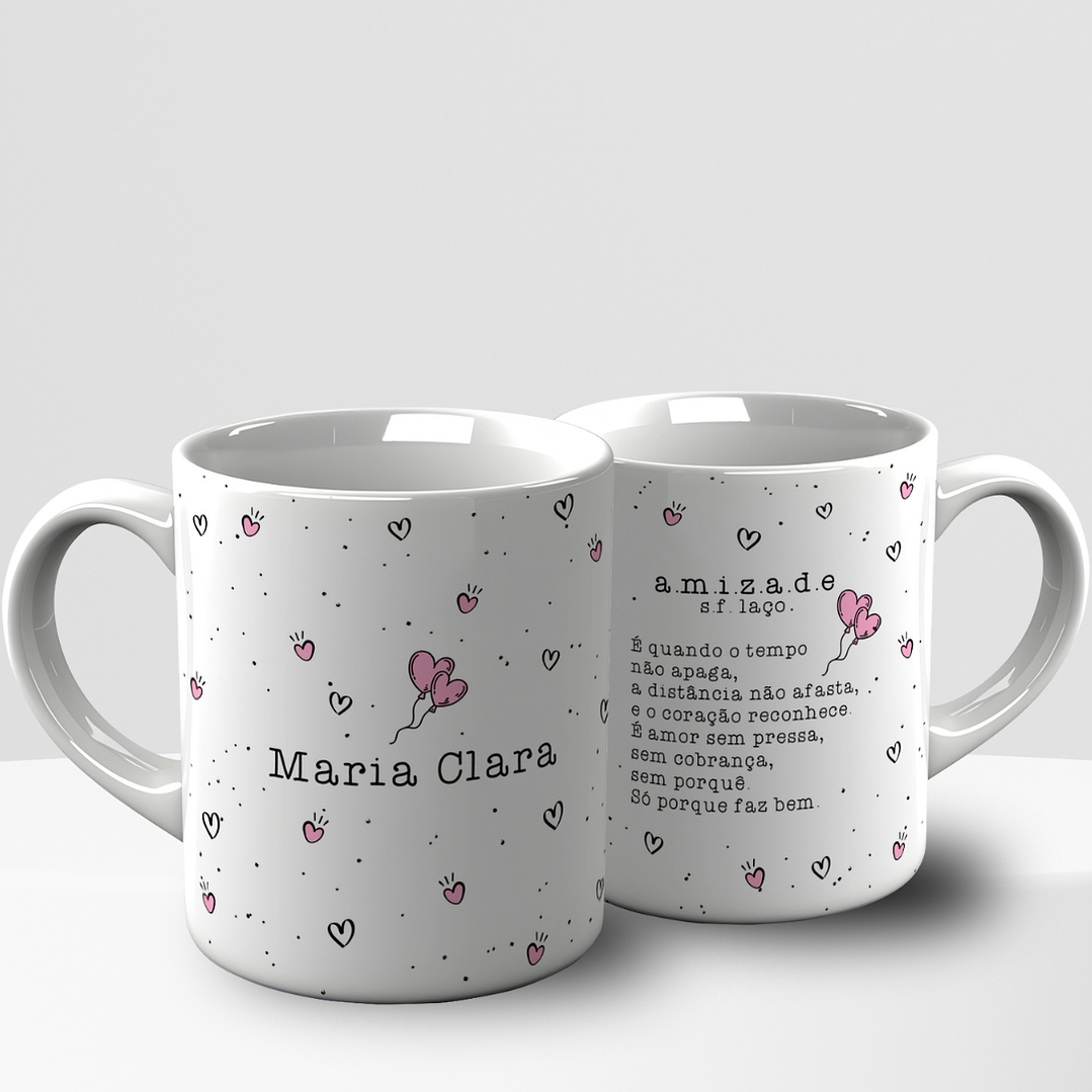 Arte Caneca Amizade Com e sem foto Arquivo Editável 1