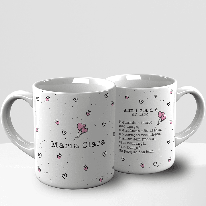 Arte Caneca Amizade Com e sem foto Arquivo Editável 1