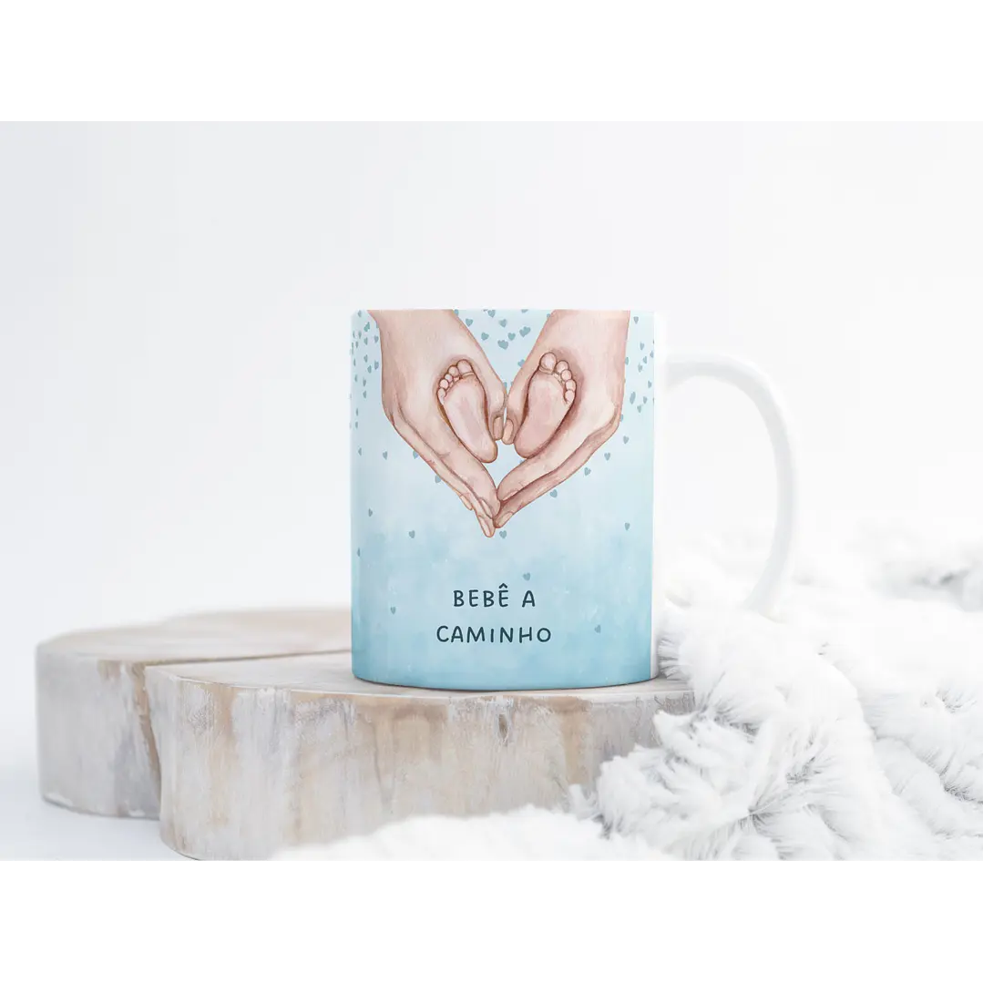 Arte Caneca Bebê a Caminho Arquivo em Png  2