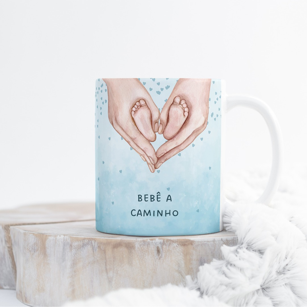 Arte Caneca Bebê a Caminho Arquivo em Png  2
