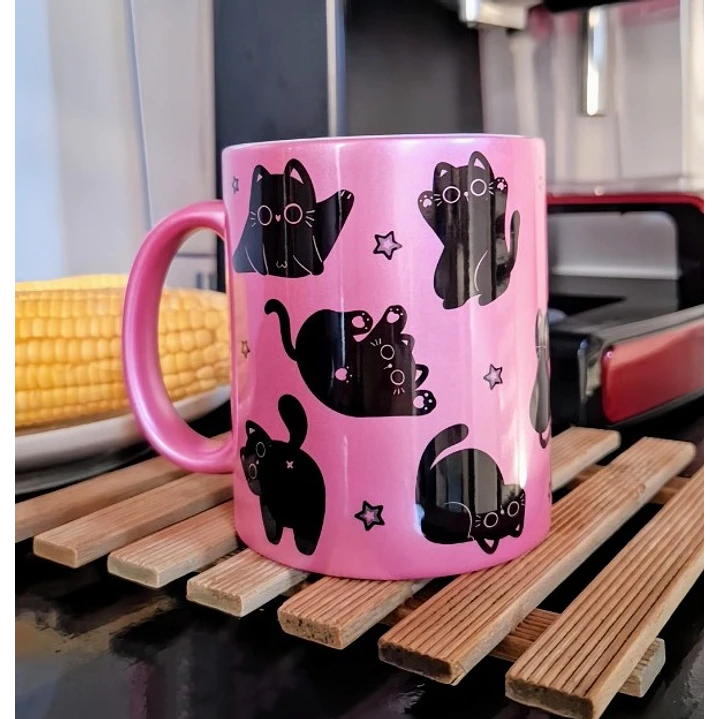 Arte Caneca Gatinho Pretinho Arquivo em Png  1