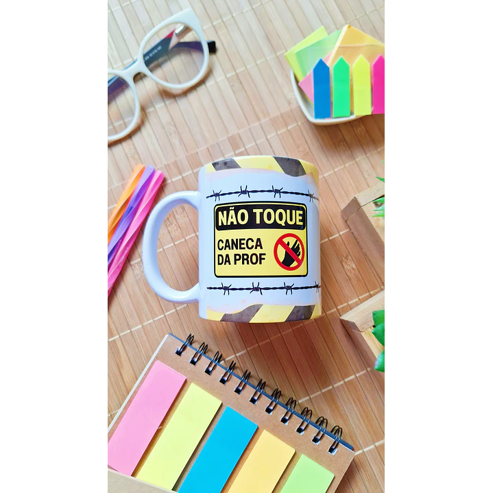 Arte Caneca Não toque, caneca da prof  Arquivo em Png 1