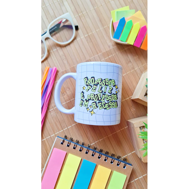 Arte Caneca Professora feliz é professora em recesso Arquivo em Png  2
