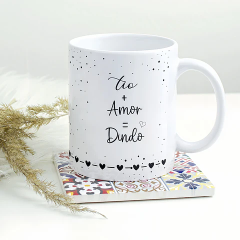 Arte Caneca Tia  + Amor = Dinda Arquivo em Png 