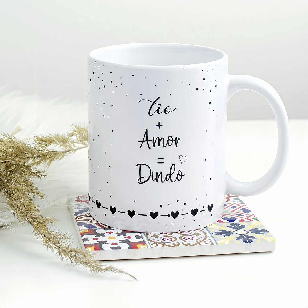 Arte Caneca Tia  + Amor = Dinda Arquivo em Png  1