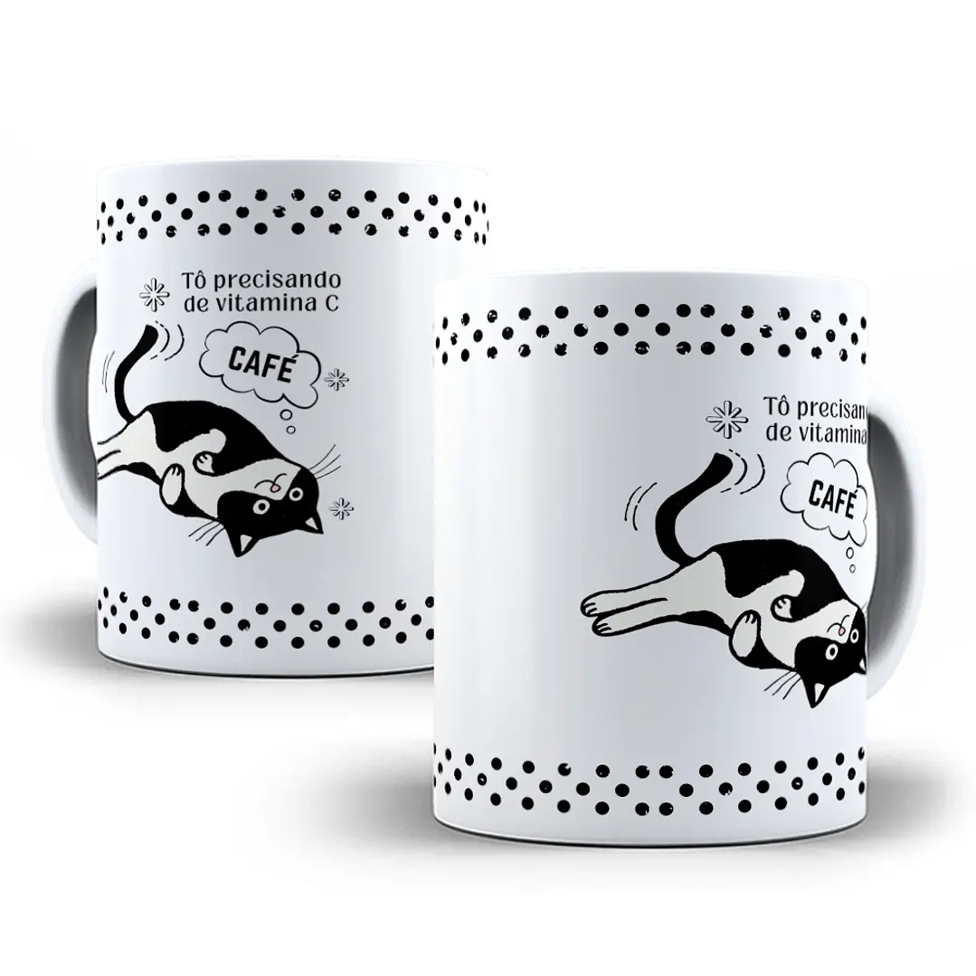 Arte Caneca Tô precisando de vitamina C, CAFÉ Arquivo em Png 1