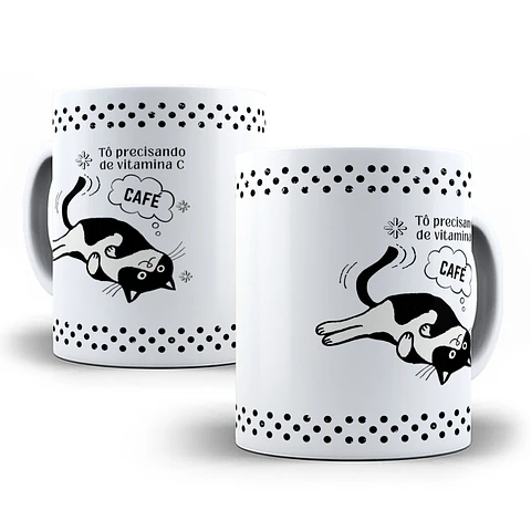 Arte Caneca Tô precisando de vitamina C, CAFÉ Arquivo em Png