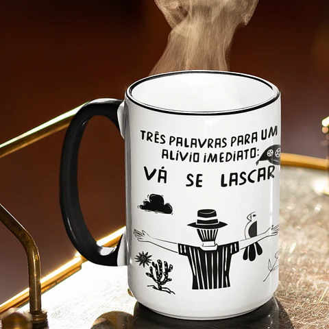 Arte Caneca Três palavras para um alívio imediato: Vá se lascar Arquivo em Png