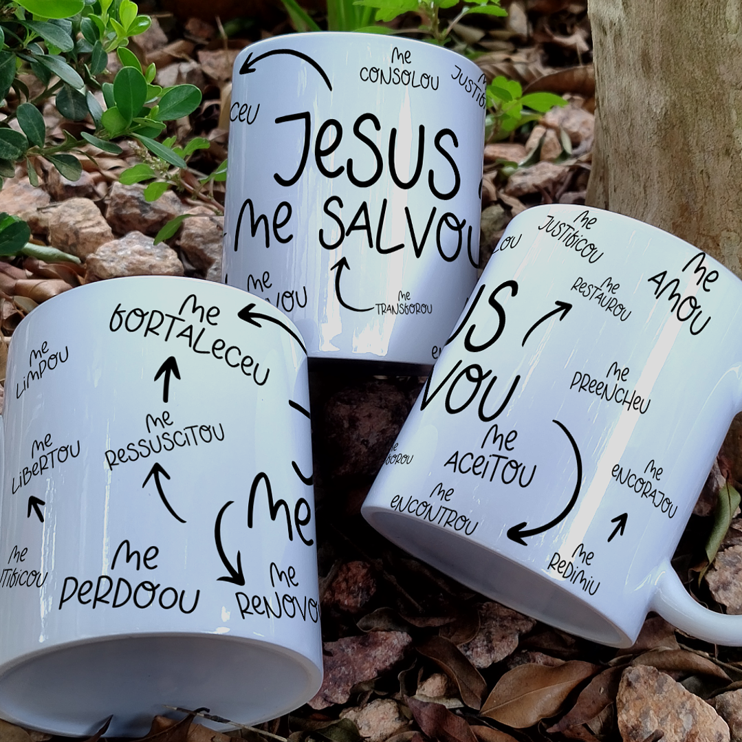 4 Artes para Caneca Jesus te Salvou Arquivo Editável  2