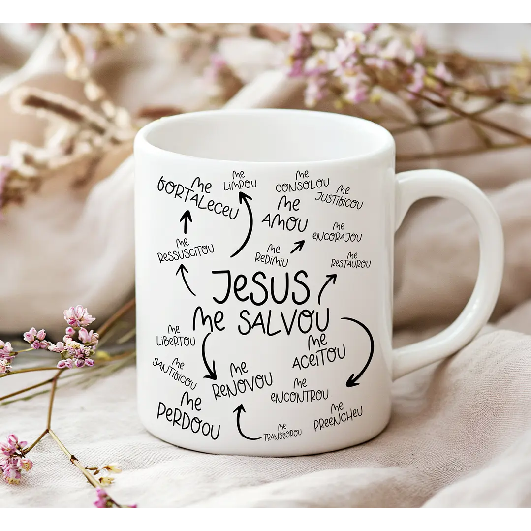4 Artes para Caneca Jesus te Salvou Arquivo Editável  1