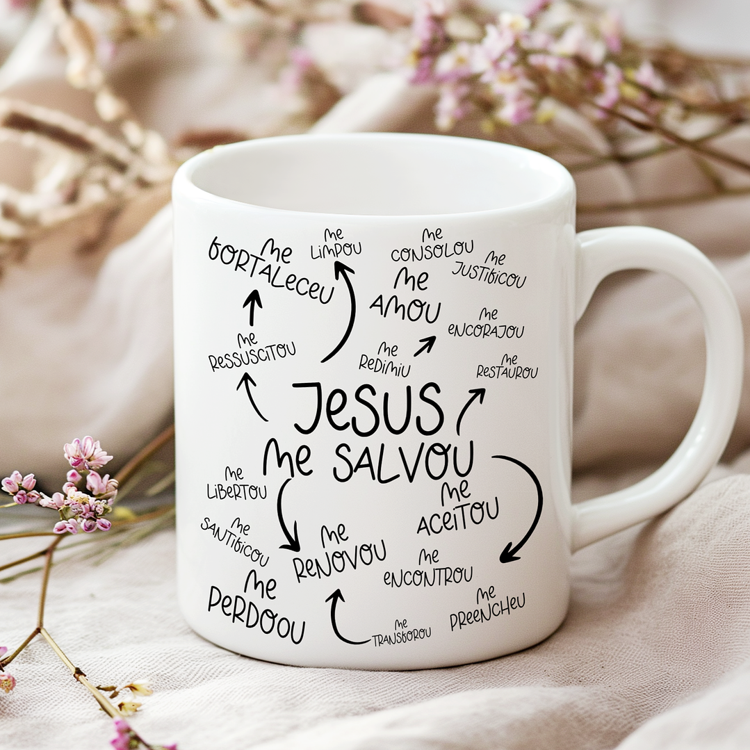 4 Artes para Caneca Jesus te Salvou Arquivo Editável  1