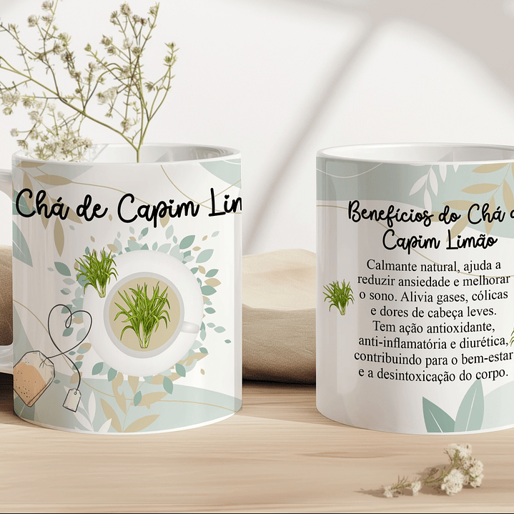 6 Artes para Caneca Chá de Ervas Arquivo em Jpg 3