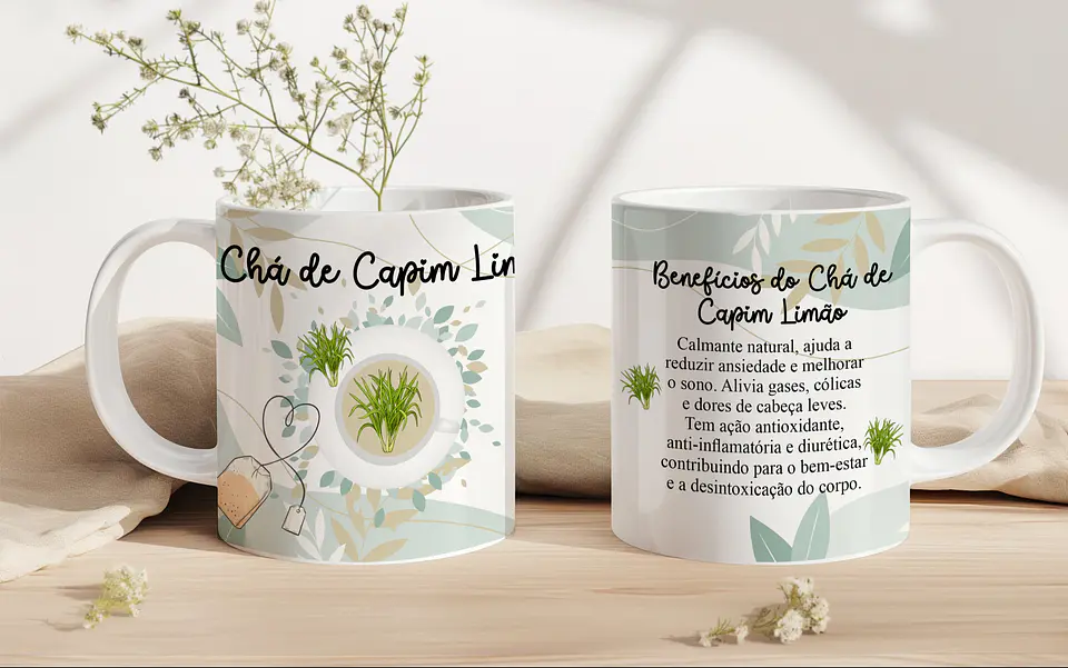 6 Artes para Caneca Chá de Ervas Arquivo em Jpg 3