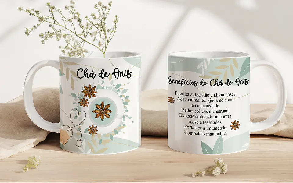 6 Artes para Caneca Chá de Ervas Arquivo em Jpg 5